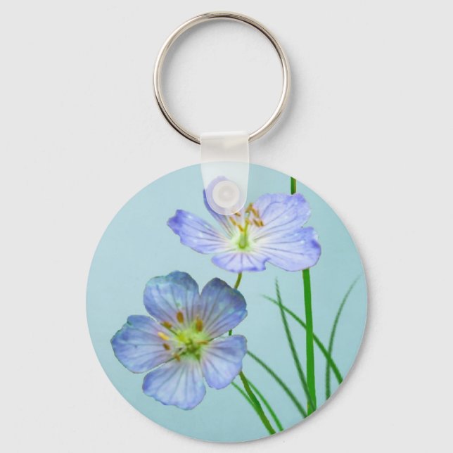 Blue Wildflower Key Ring (Front)