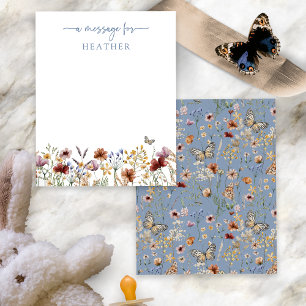 Blue Wildflower Message Card