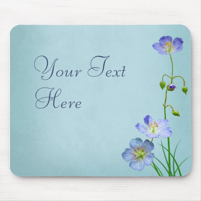 Blue Wildflower Mouse Mat (Front)