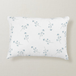 Blue Wildflower Pattern Decorative Cushion