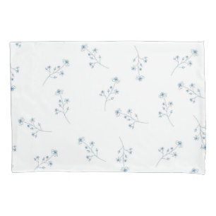 Blue Wildflower Pattern Pillowcase