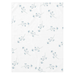 Blue Wildflower Pattern Tablecloth