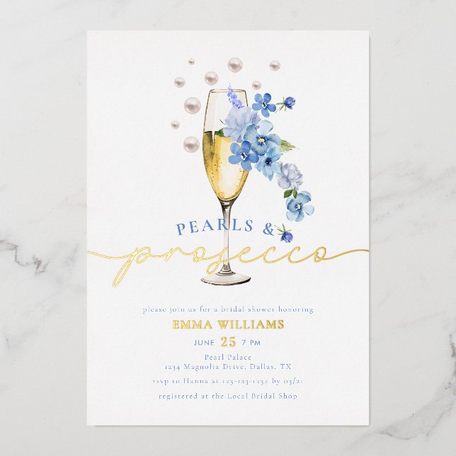 Blue Wildflower Pearls & Prosecco Bridal Shower (Front)