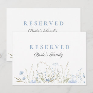 Blue Wildflower Periwinkle Wedding Reserved Card
