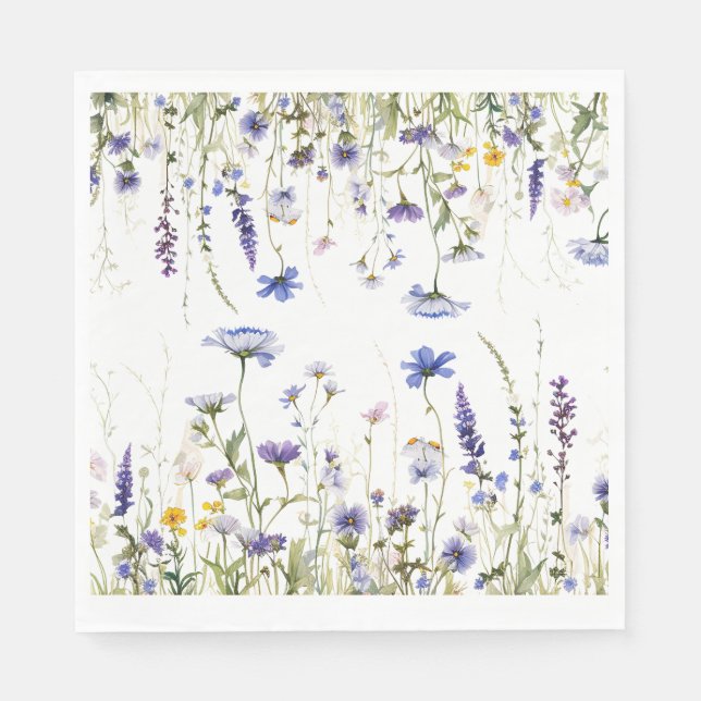 Blue Wildflower Regency Bridal Collection Napkin (Front)