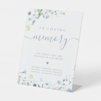 Blue Wildflower script rustic in loving memory