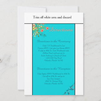 Blue Wildflower Spring 3.5x6 Directions Card