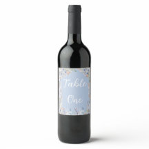 Blue Wildflower Wedding Custom Table Numbers