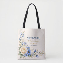 Blue Wildflower Wedding Day Bride Keepsake
