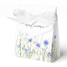 Blue Wildflower Wedding Guest Welcome 
