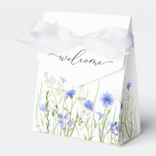 Blue Wildflower Wedding Guest Welcome  Favour Box