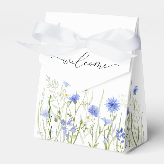 Blue Wildflower Wedding Guest Welcome  Favour Box (Front Side)