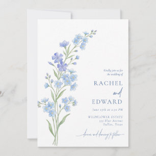 Blue Wildflower Wedding Invitation