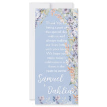 Blue Wildflower Wedding Reception Thank You
