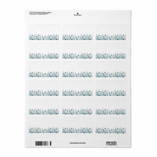 Blue Wildflowers Blank DIY Print Wedding Address Label