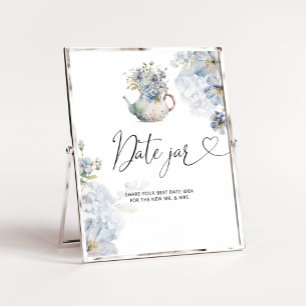 Blue Wildflowers bridal date night ideas Date jar Poster
