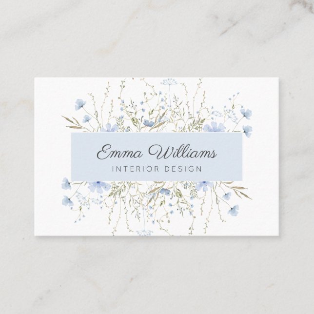 Blue Wildflowers  Business Card (Front)