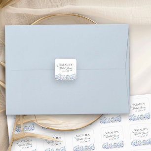 Blue Wildflowers Delicate Floral Shower Square Sticker