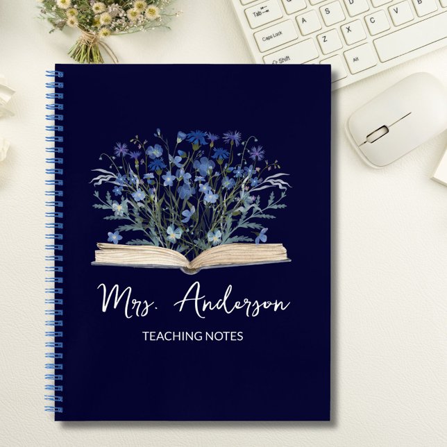 Blue Wildflowers Grow From Book Teacher Gift (In situ)