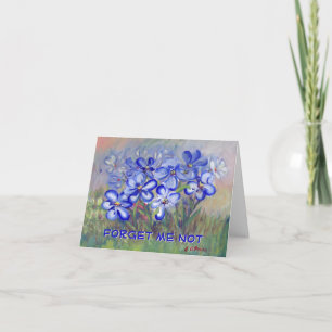 Blue Wildflowers in a Field Fine Art Painting Card