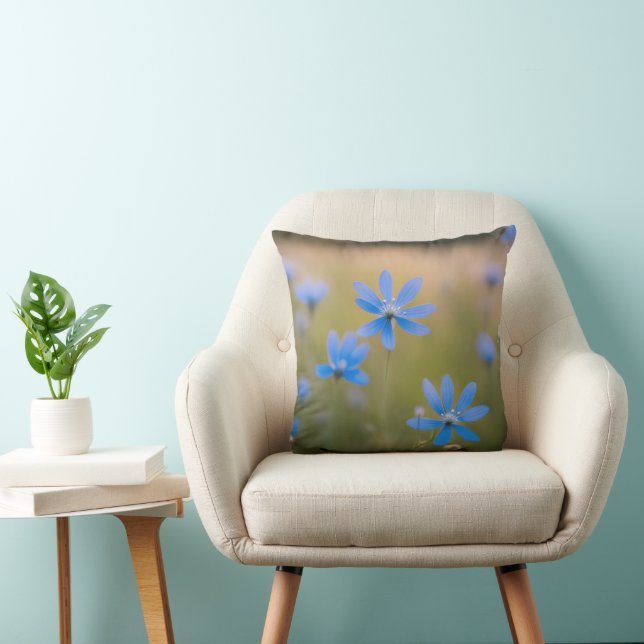 Blue Wildflowers in Meadow Cushion (Chair)