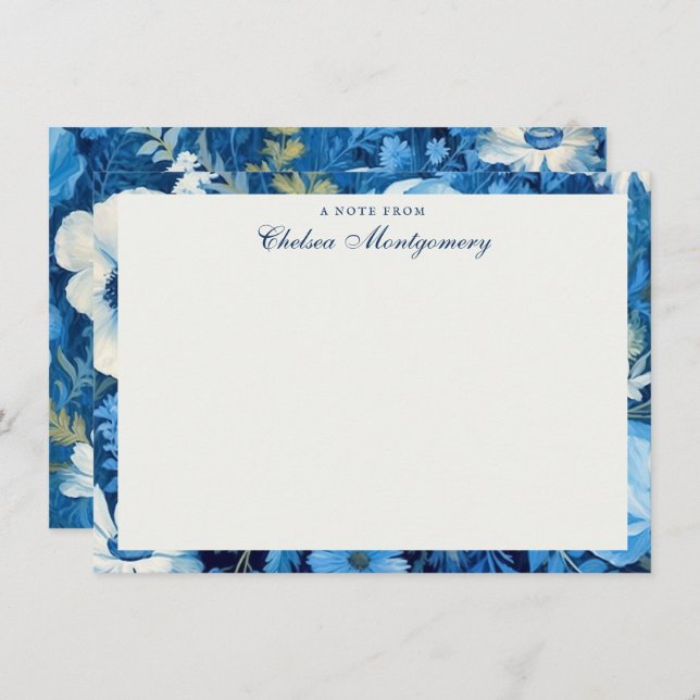 Blue Wildflowers Oil Painting Personalised Card (Front/Back)