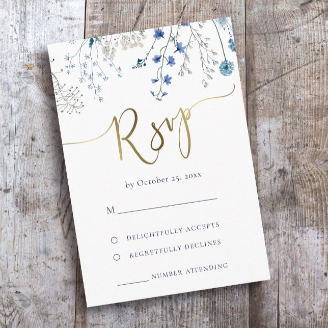 blue wildflowers RSVP wedding (Creator Uploaded)