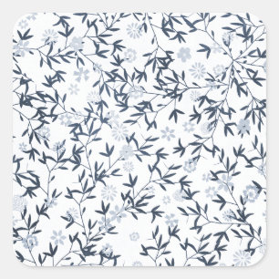 blue wildflowers square sticker
