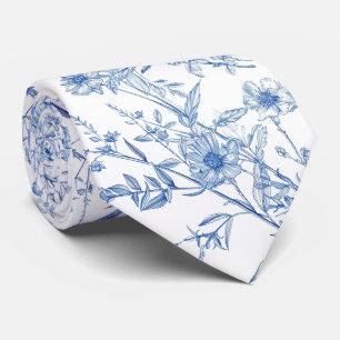 blue wildflowers tie