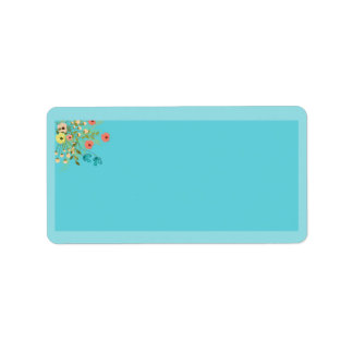 Blue Wildflowers Wedding Mailing Address Label