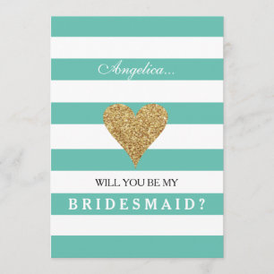 Blue Will You Be My Bridesmaid Invitation