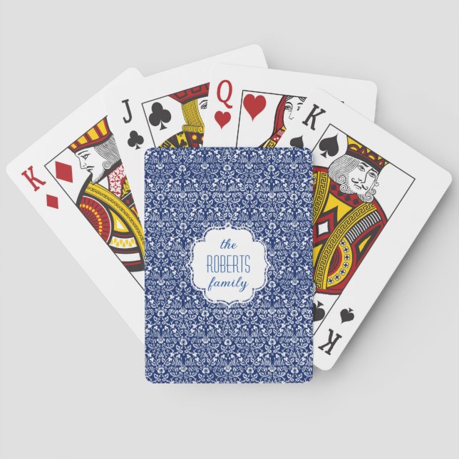 Blue William Morris Art Playing Cards  (Back)