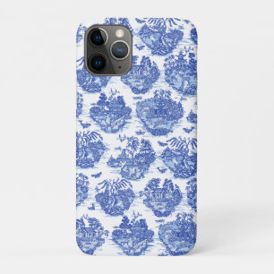 Blue Willow Animal Rabbit Deer Fox Bird Toile Art iPhone 11 Pro Case