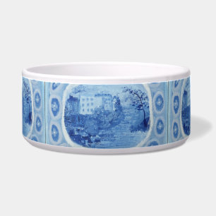 Blue Willow Blue White ginger Jar Dog  Dish