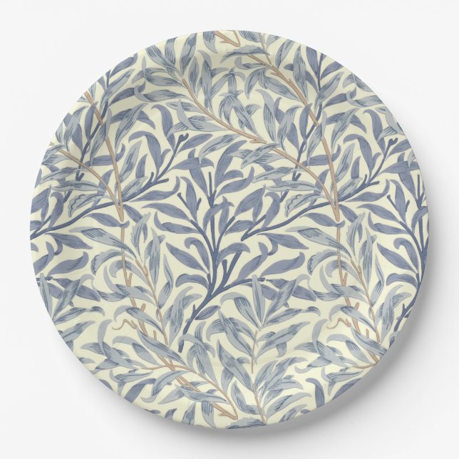 Blue Willow Bough (by William Morris) Paper Plate (Front)