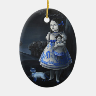 Blue Willow Ceramic Tree Decoration