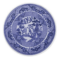 Blue Willow China Design Ceramic Cabinet Knob v4