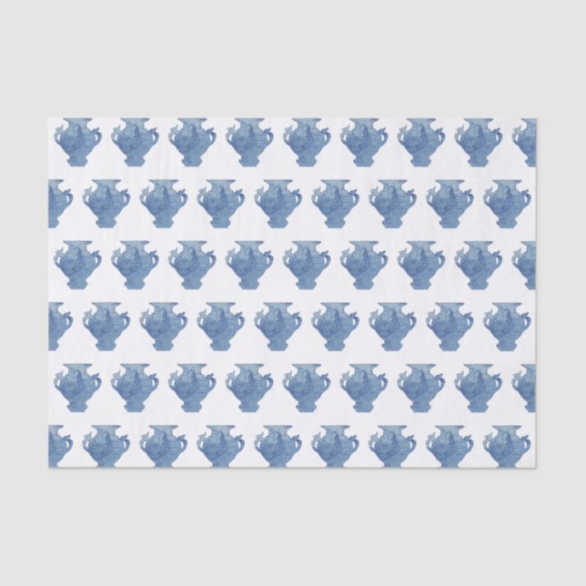 Blue Willow Chinoiserie Ginger Jars   Tissue Paper (Front)