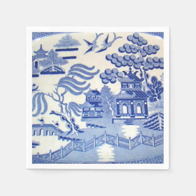 Blue Willow Cocktail Napkins Will Make You Proud (Front)