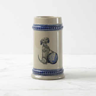 Blue Willow Dachshund Stein
