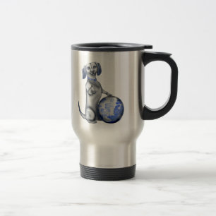 Blue Willow Dachshund Travel Mug
