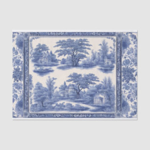 Blue Willow Decoupage Paper