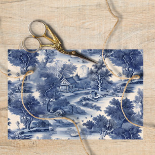 Blue Willow Decoupage Vintage Tissue Paper