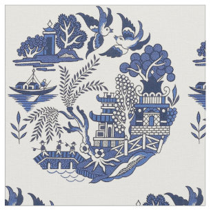 Blue Willow Design Fabric