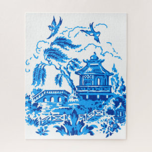 Blue Willow Design Jigsaw Puzzle