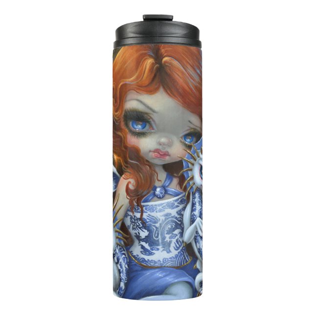 "Blue Willow Dragonlings" Thermal Tumbler (Front)