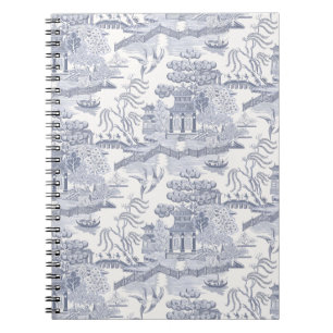 Blue Willow in Grey Blue Notebook