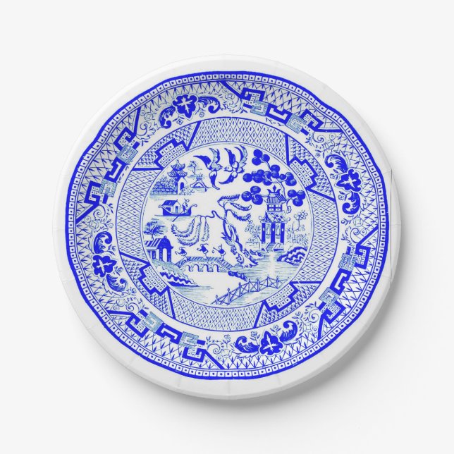 Blue Willow Pattern [1912] Paper Plate (Front)