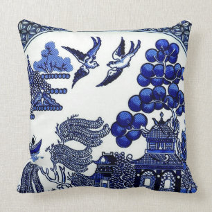Blue Willow Pattern Legendary Love Story Cushion