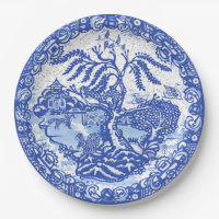 Blue Willow Squirrel Bird Fox Asian Temple Crackle